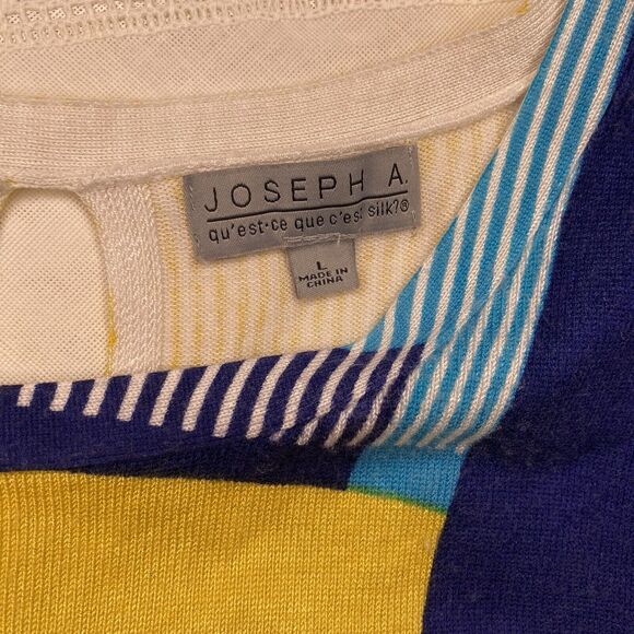 JOSEPH A Tunic Sweater Geometric Colorblock Lightweight Artsy Colorful Womens L - Picture 8 of 10